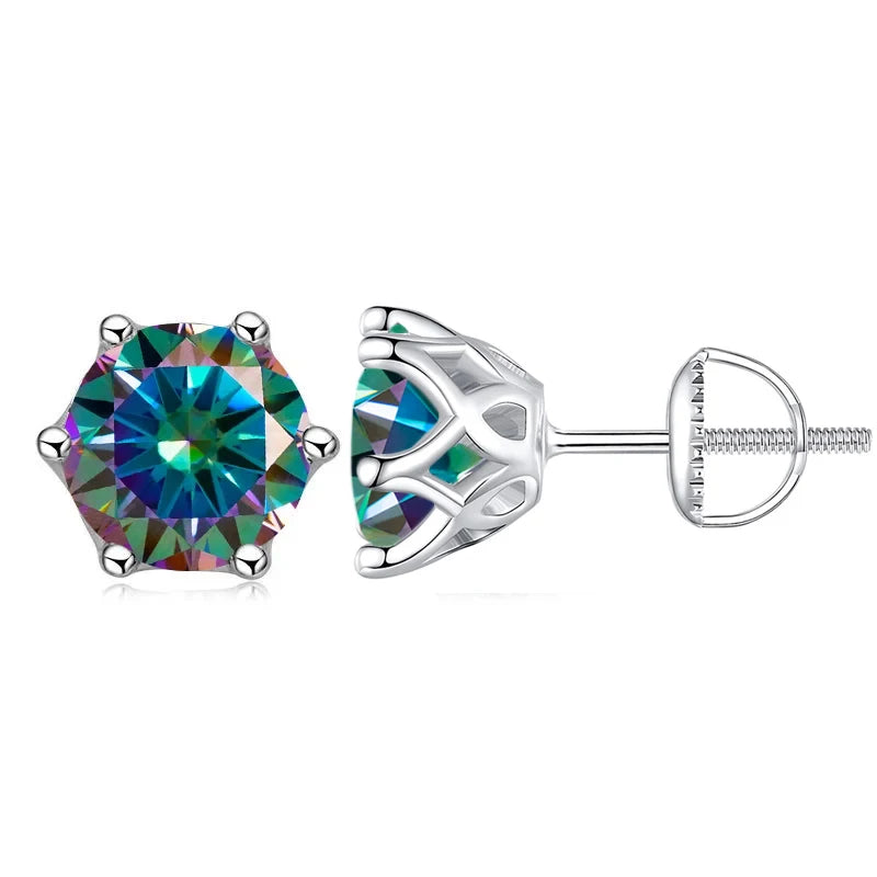 Colorful Moissanite Stud Earrings