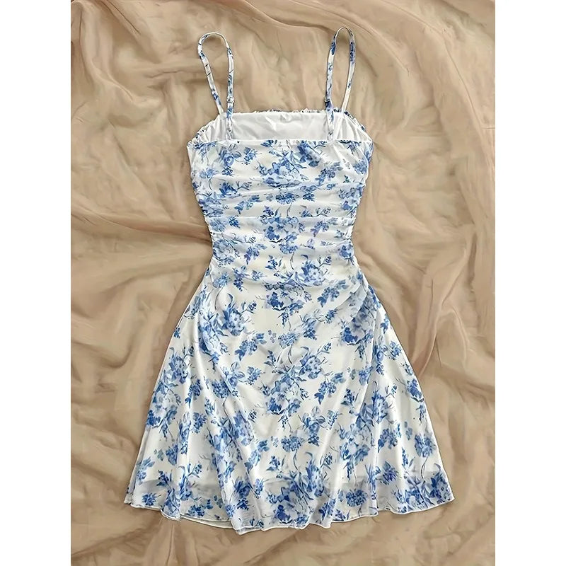 Floral Square Neck Mini Dress