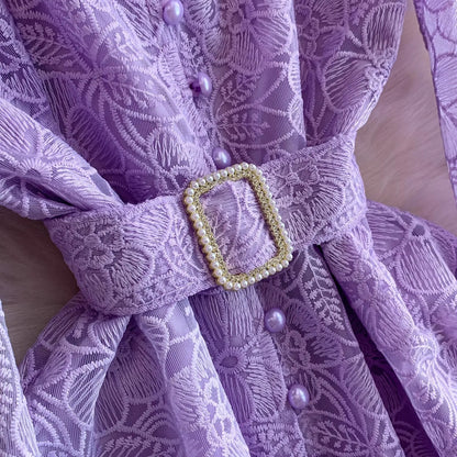 Elegant Embroidery Lace Evening Dress