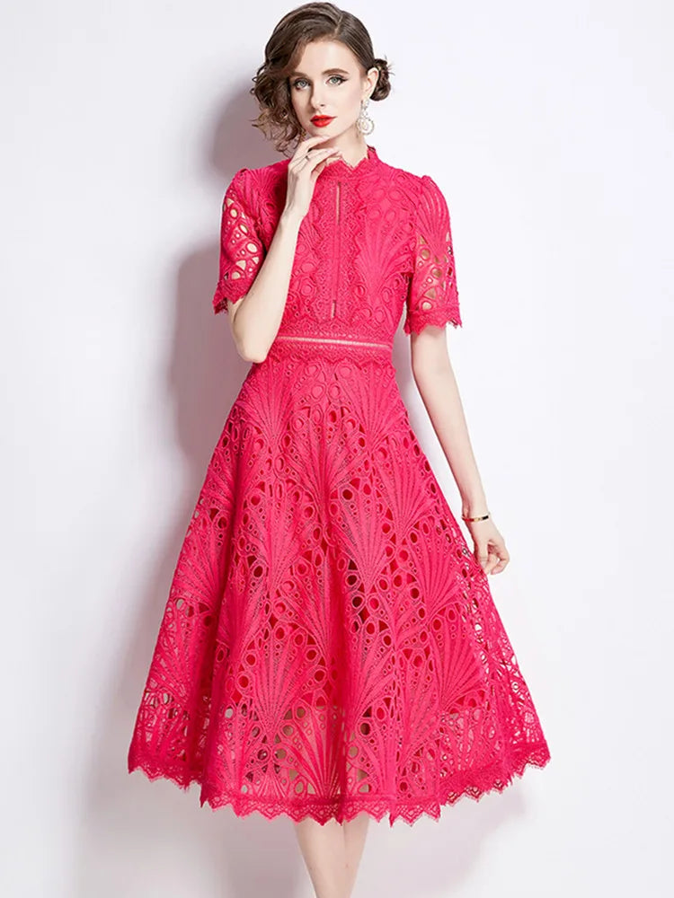 Elegant Lace Hollow Summer Dress