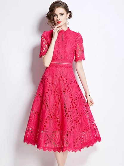 Elegant Lace Hollow Summer Dress