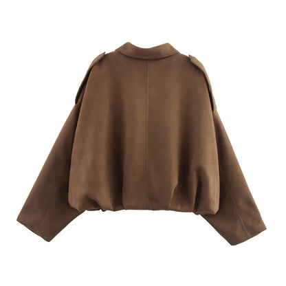 Beige Oversize Bomber