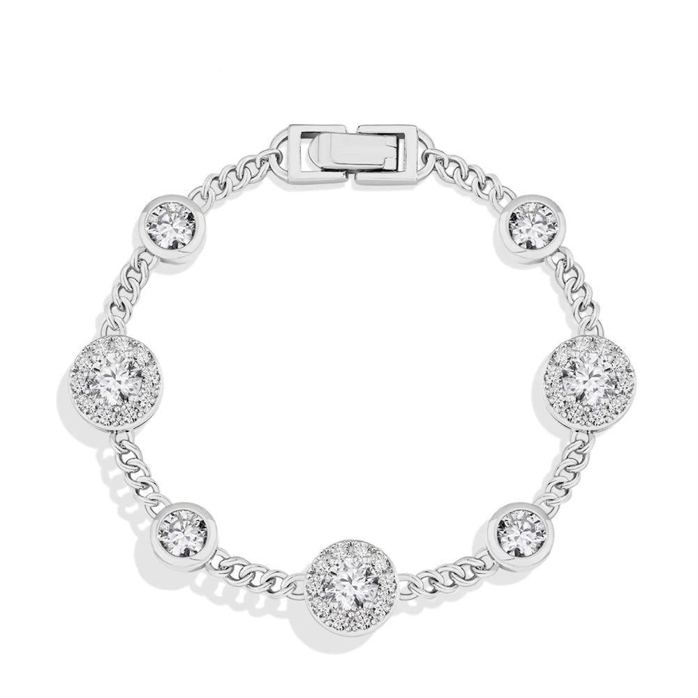 Moissanite Halo Bracelet