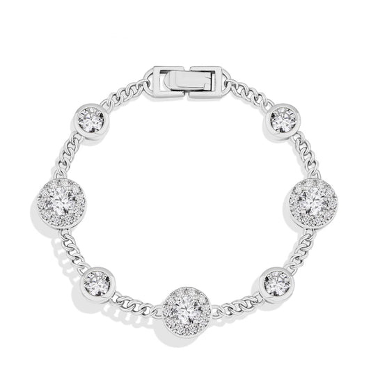 Moissanite Halo Bracelet