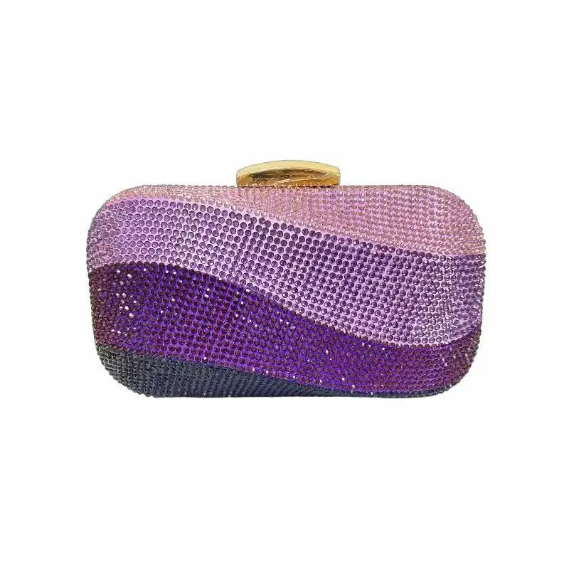 Rainbow Crystal Evening Clutch Bag