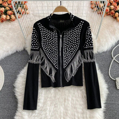 Chic Tassel Embroidered Cardigan