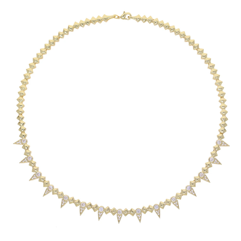 Punk CZ Spike Necklace