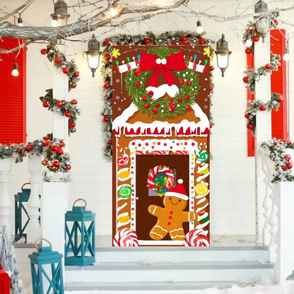 Gingerbread Christmas Door Cover