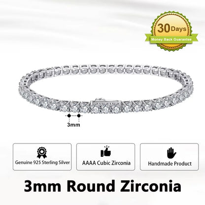 Sterling Silver Tennis Chain Bracelet