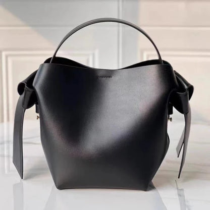 Bow-Accent Leather Tote