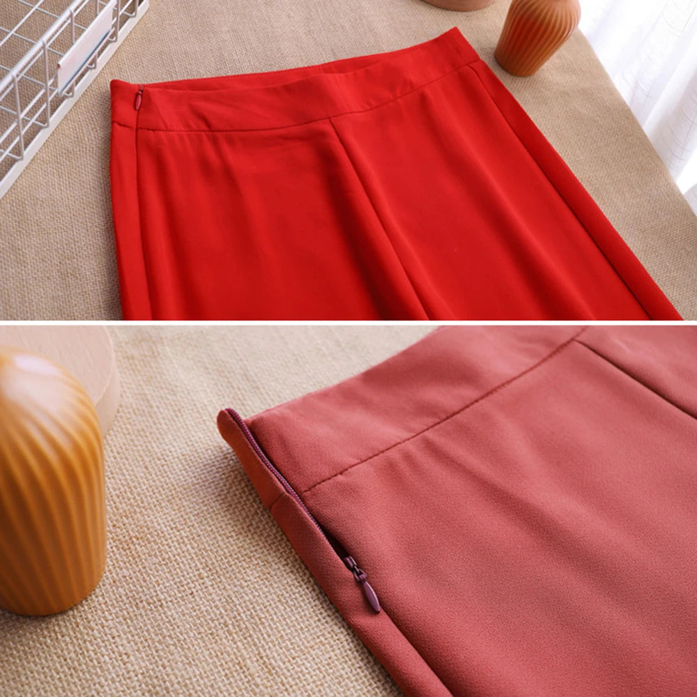 Wide Leg Chiffon Pants