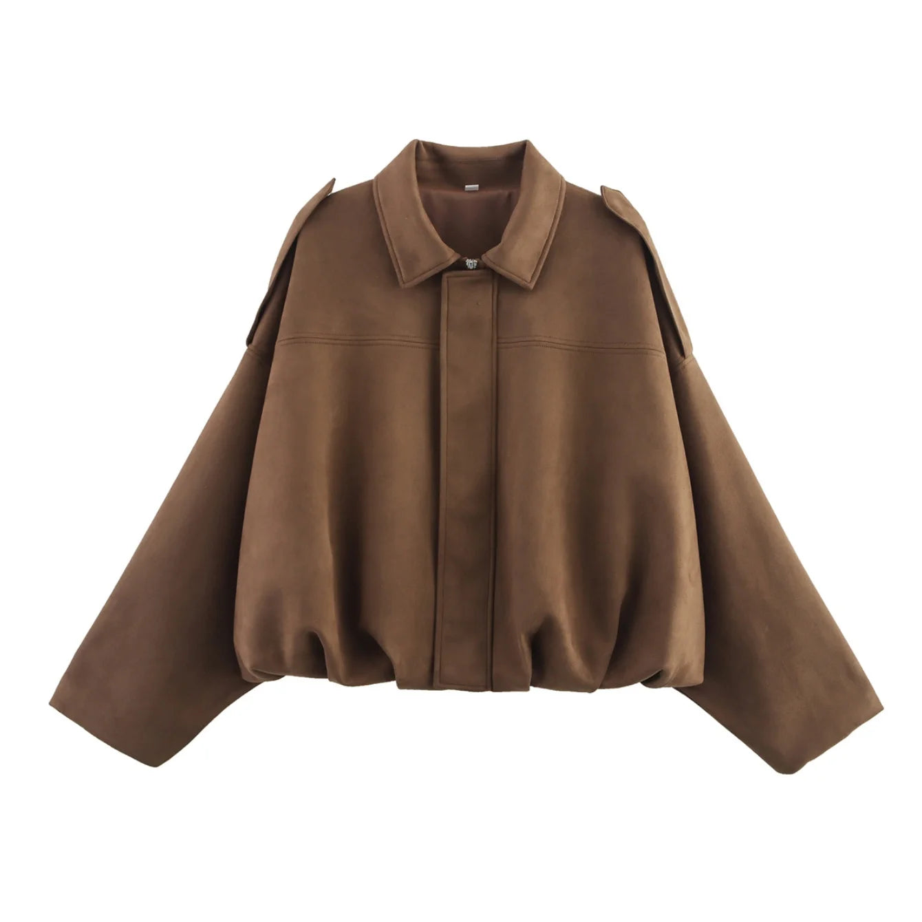 Beige Oversize Bomber