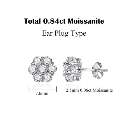 Flower Cluster Moissanite Earrings