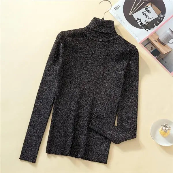 Slim Turtleneck Knit Pullover