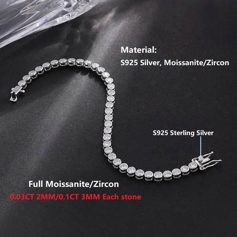 Moissanite Silver Tennis Bracelet