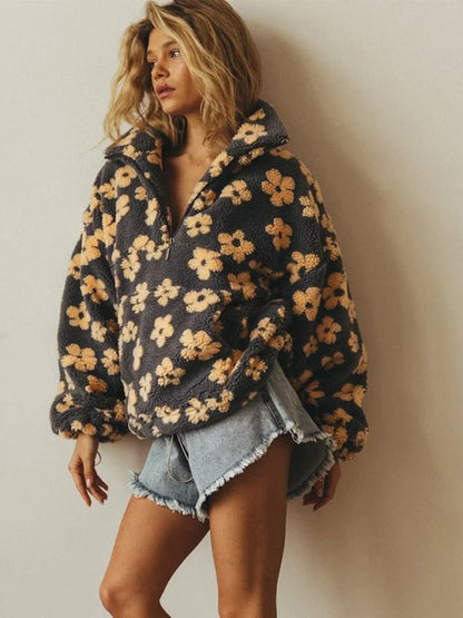 Floral Sherpa Sweatshirt