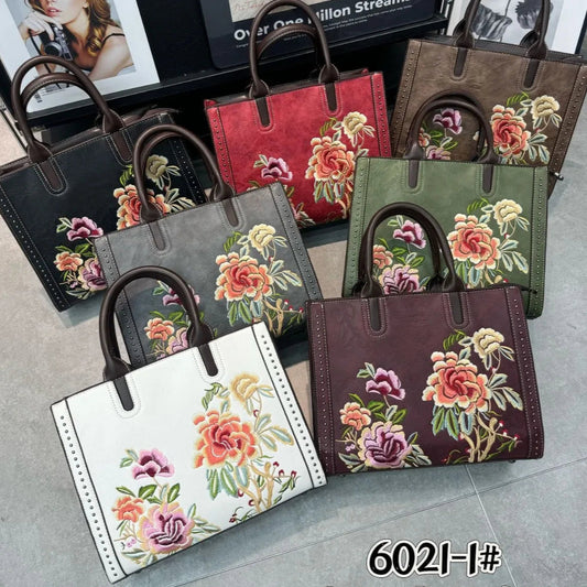 Embroidered Floral Shoulder Bag