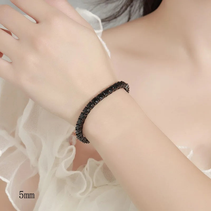 EUREKA Black Moissanite Tennis Bracelet