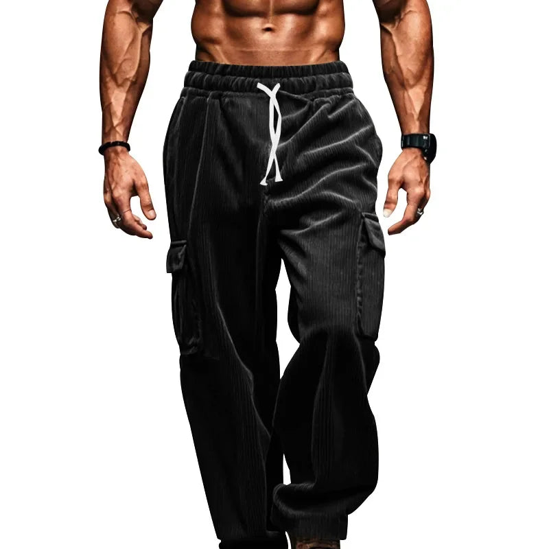 Corduroy straight casual pants