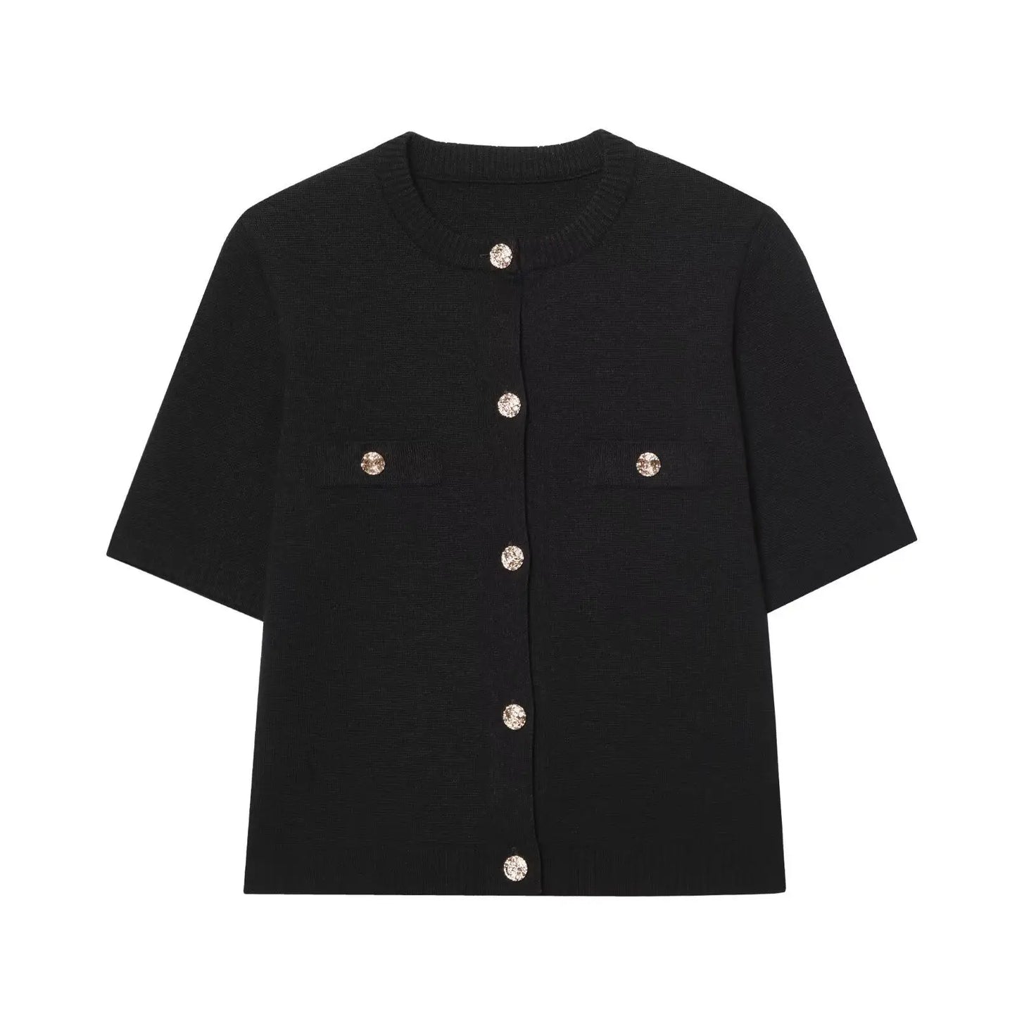 Short Sleeve Knit Cardigan