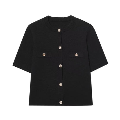 Short Sleeve Knit Cardigan
