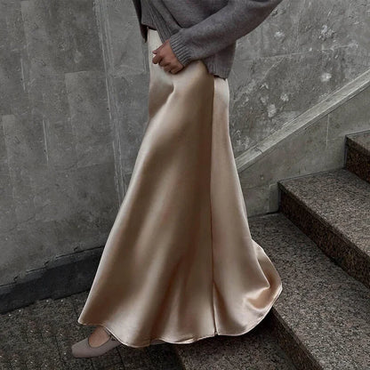 Chin.Sweety Shiny Ruffles Hem Maxi Dress