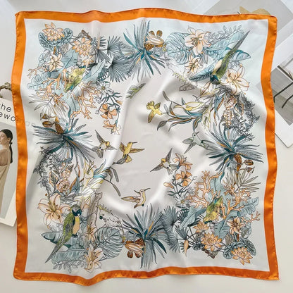 Luxury Print Silk Square Scarf