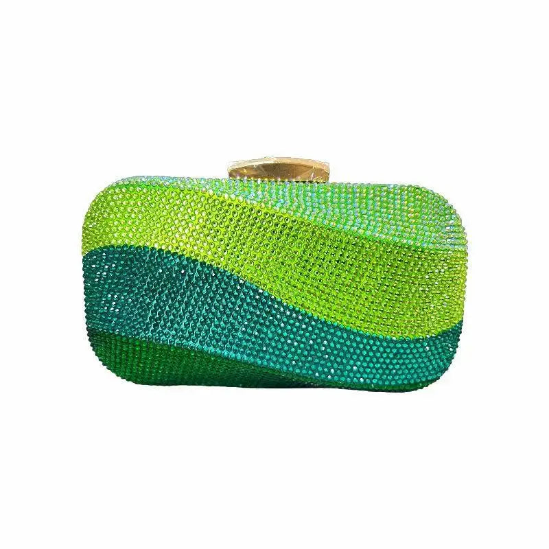 Rainbow Crystal Evening Clutch Bag