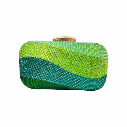Rainbow Crystal Evening Clutch Bag