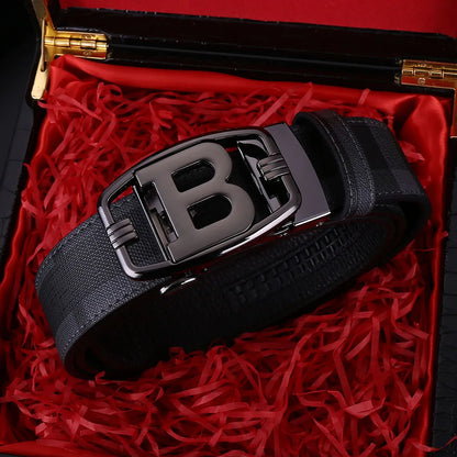 Wide leather canvas belt