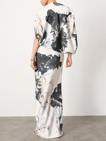 Asymmetric Bat Sleeve Dress