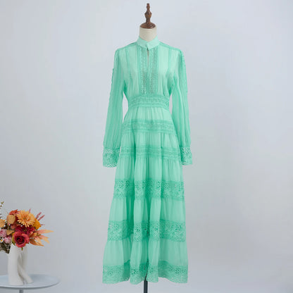 Lace Embroidery Maxi Dress