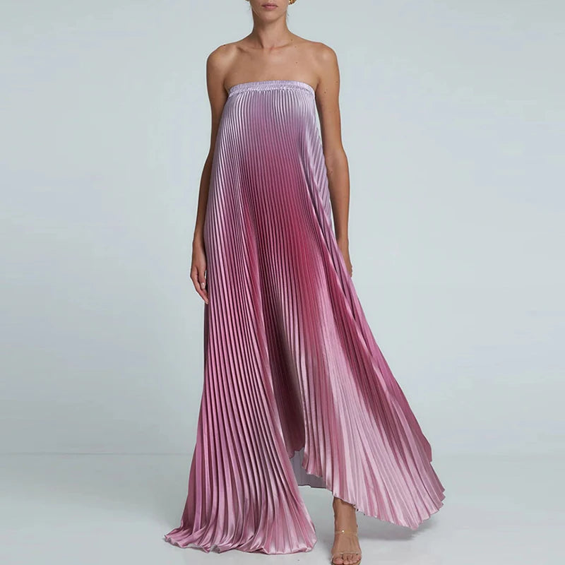 Fanbety Elegant Sleeveless Off-Shoulder Gradient Gown
