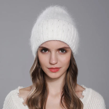 Women’s Angora Rabbit Fur Beanie