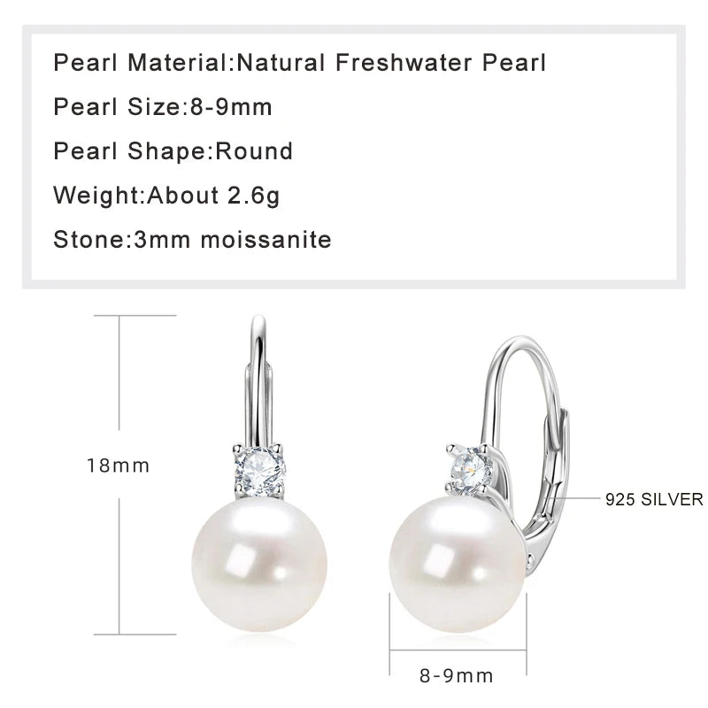 Sterling Silver Pearl Hoop Earrings