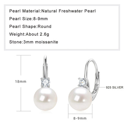 Sterling Silver Pearl Hoop Earrings