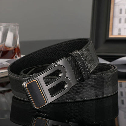 Wide leather canvas belt