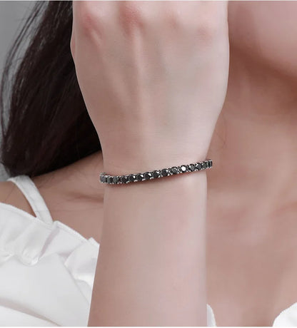 EUREKA Black Moissanite Tennis Bracelet