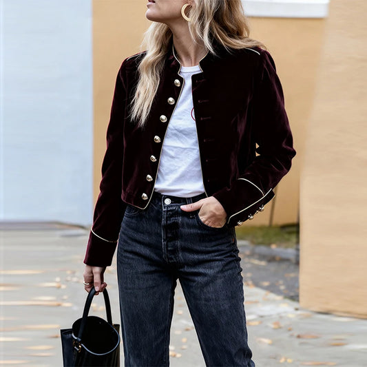 Velvet Wine Red Jacket