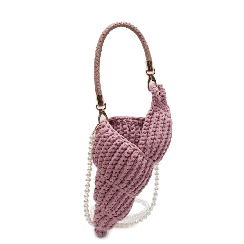 Hand-Woven Conch Pearl Chain Bag