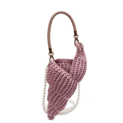 Hand-Woven Conch Pearl Chain Bag