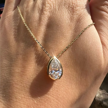 Pear Moissanite Necklace