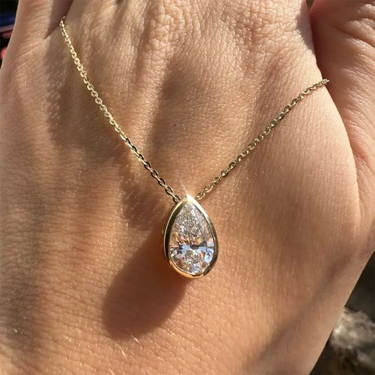 Pear Moissanite Necklace