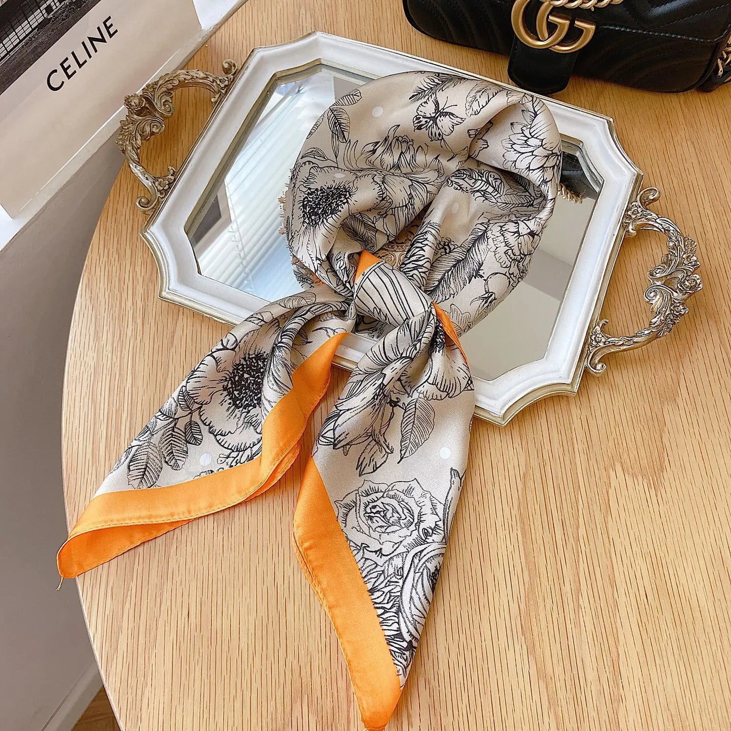 High-End Small Silk Scarf