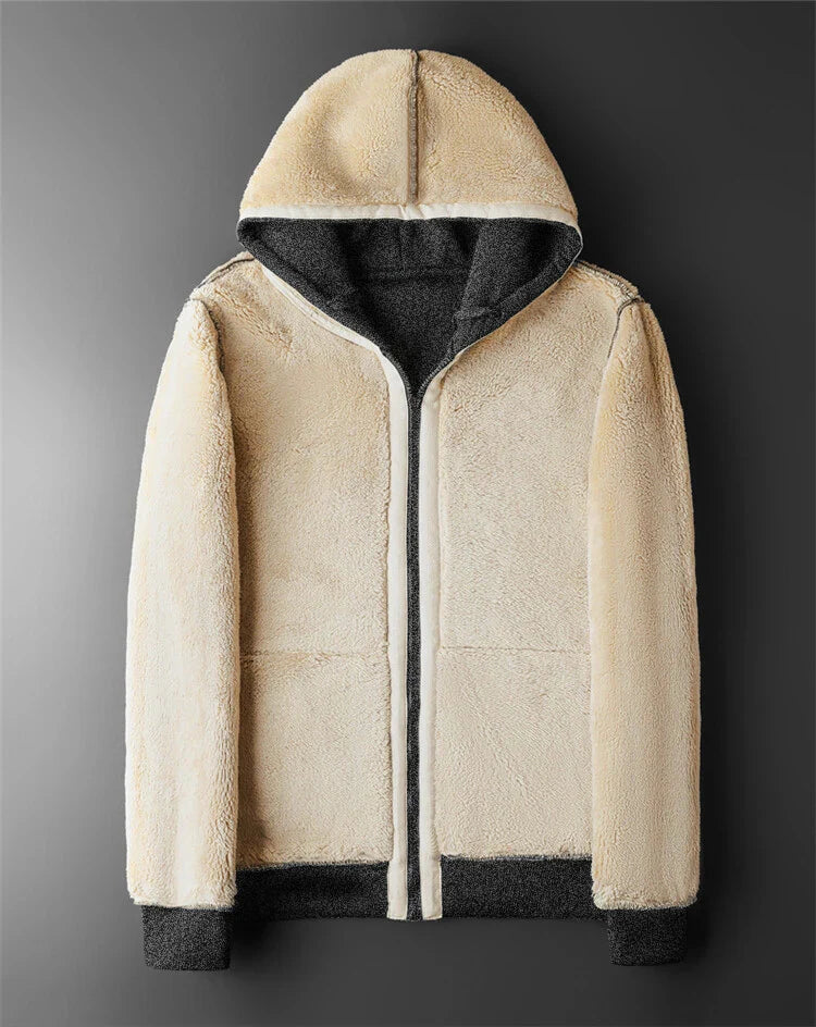 Unisex Winter Lambswool Hooded Jacket