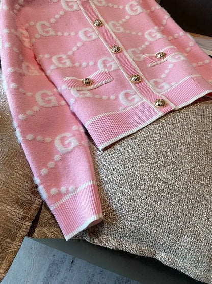 Pink Knitted Cardigan