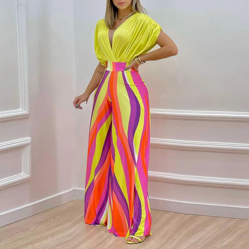 V-Neck Two-Piece Set