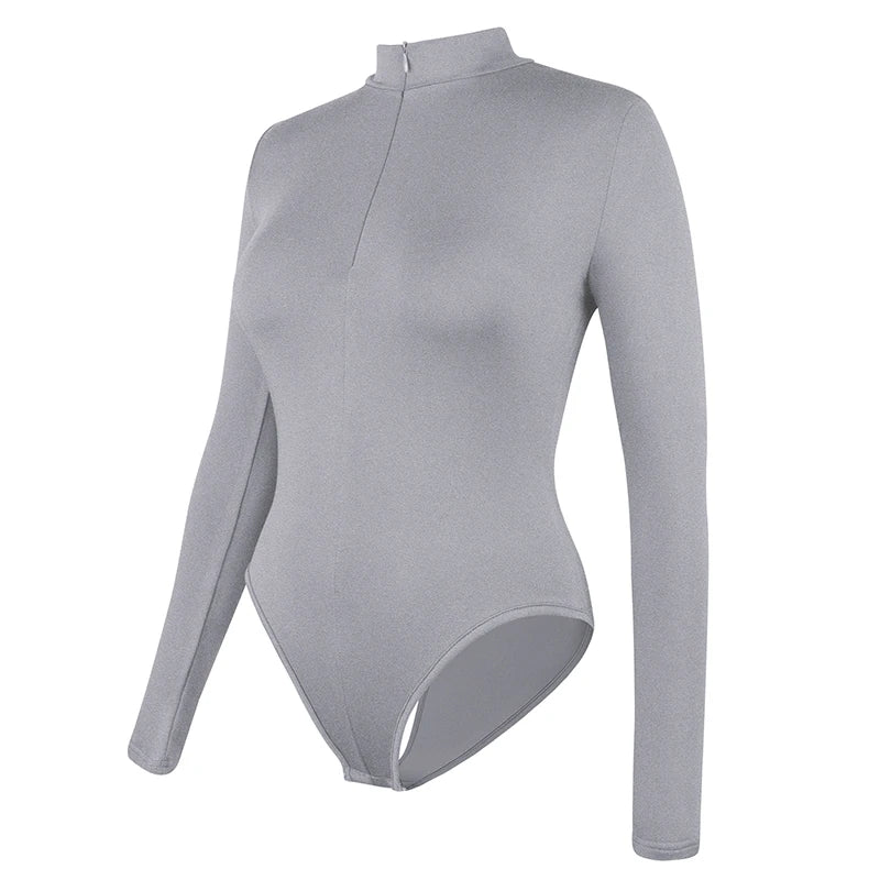 Shapewear Zip Front Long Sleeve Bodysuit