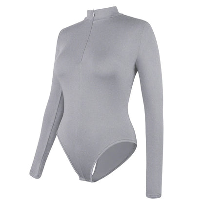 Shapewear Zip Front Long Sleeve Bodysuit