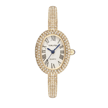 Elegant Rhinestone Oval Women’s Watch